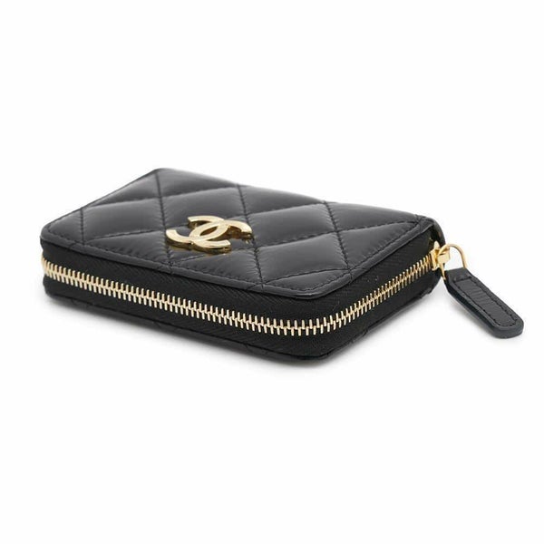 シャネル コインケース マトラッセ ココマーク ジップコインパース パテントカーフレザー AP4262 CHANEL 小銭入れ 黒