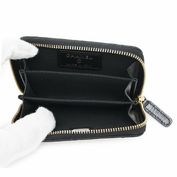 シャネル コインケース マトラッセ ココマーク ジップコインパース パテントカーフレザー AP4262 CHANEL 小銭入れ 黒