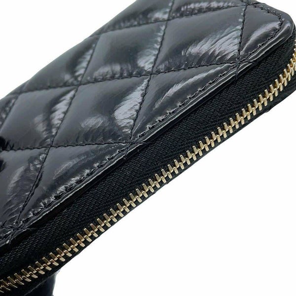 シャネル コインケース マトラッセ ココマーク ジップコインパース パテントカーフレザー AP4262 CHANEL 小銭入れ 黒