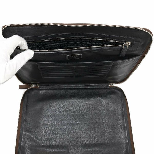 プラダ クラッチバッグ サフィアーノ ロゴ レザー 2VN001 PRADA バッグ セカンドバッグ ビジネス アウトレット品