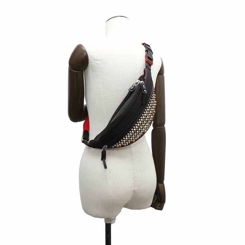 クリスチャン・ルブタン ボディバッグ スタッズ レザー スパイクスタッズ ウエストバッグ 3215169 Christian Louboutin 黒