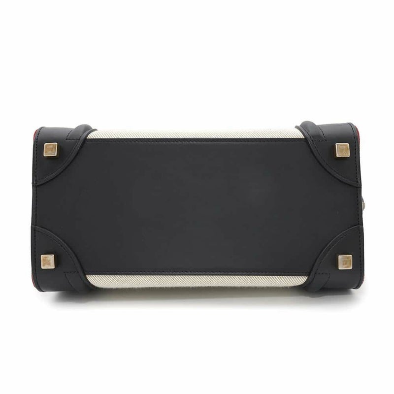 セリーヌ ハンドバッグ ラゲージショッパー マイクロ レザー キャンバス 167792 CELINE バッグ 黒