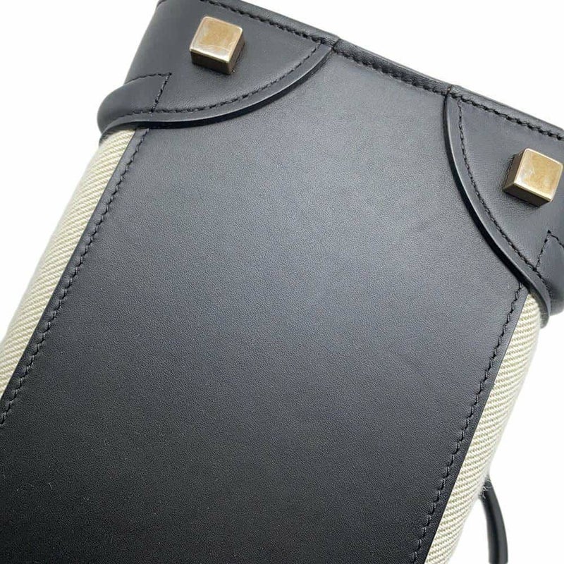 セリーヌ ハンドバッグ ラゲージショッパー マイクロ レザー キャンバス 167792 CELINE バッグ 黒