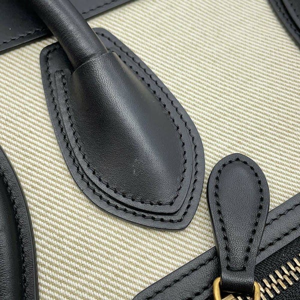 セリーヌ ハンドバッグ ラゲージショッパー マイクロ レザー キャンバス 167792 CELINE バッグ 黒