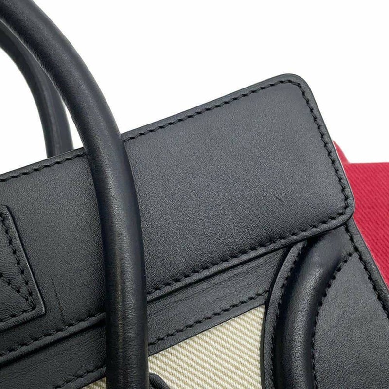 セリーヌ ハンドバッグ ラゲージショッパー マイクロ レザー キャンバス 167792 CELINE バッグ 黒