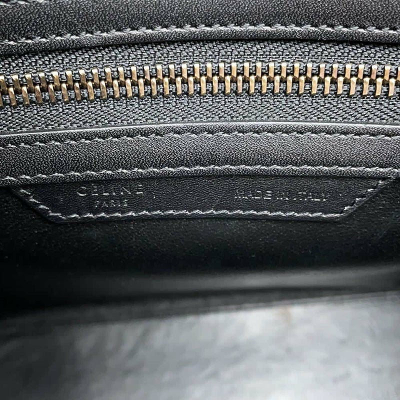 セリーヌ ハンドバッグ ラゲージショッパー マイクロ レザー キャンバス 167792 CELINE バッグ 黒