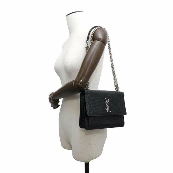 サンローランパリ チェーンショルダーバッグ サンセット ミディアム 442906 SAINT LAURENT PARIS YSL 黒 2way 斜め掛け