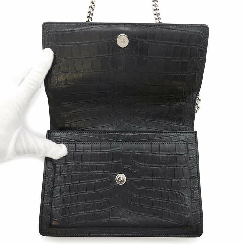 サンローランパリ チェーンショルダーバッグ サンセット ミディアム 442906 SAINT LAURENT PARIS YSL 黒 2way 斜め掛け