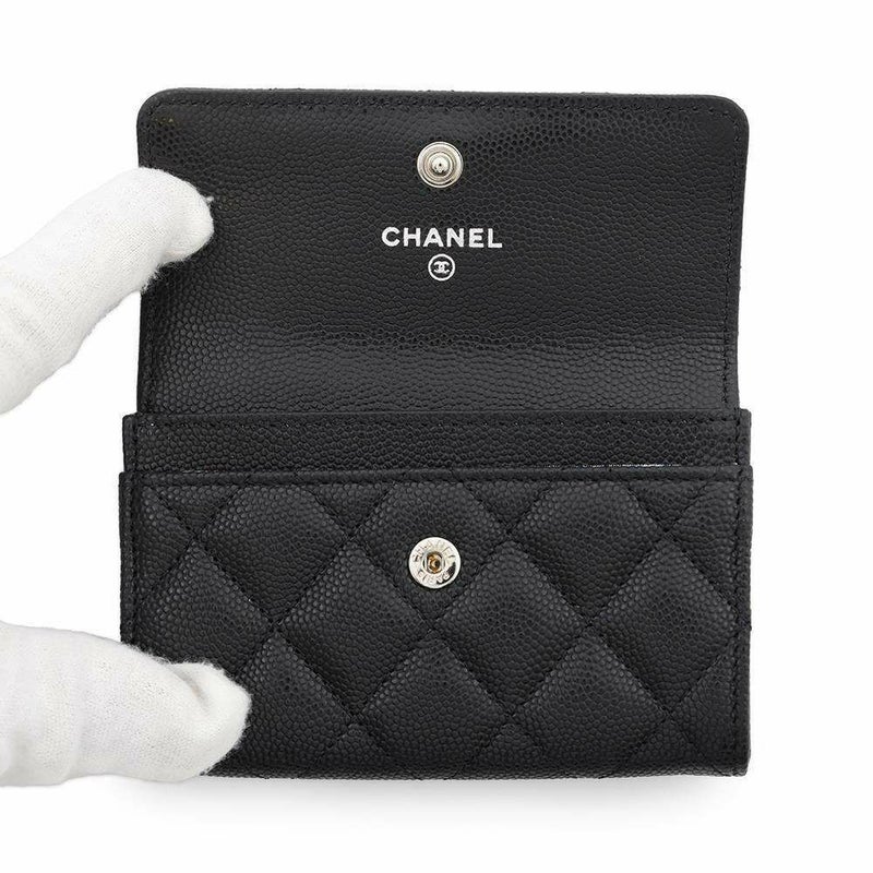 シャネル カードケース マトラッセ ココマーク キャビアスキン AP4333 CHANEL 名刺入れ 黒