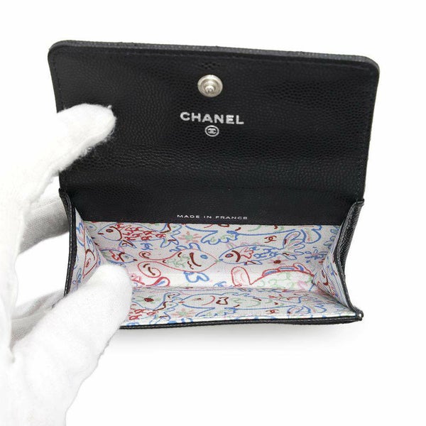 シャネル カードケース マトラッセ ココマーク キャビアスキン AP4333 CHANEL 名刺入れ 黒
