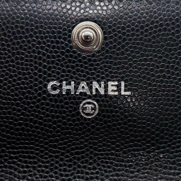 シャネル カードケース マトラッセ ココマーク キャビアスキン AP4333 CHANEL 名刺入れ 黒