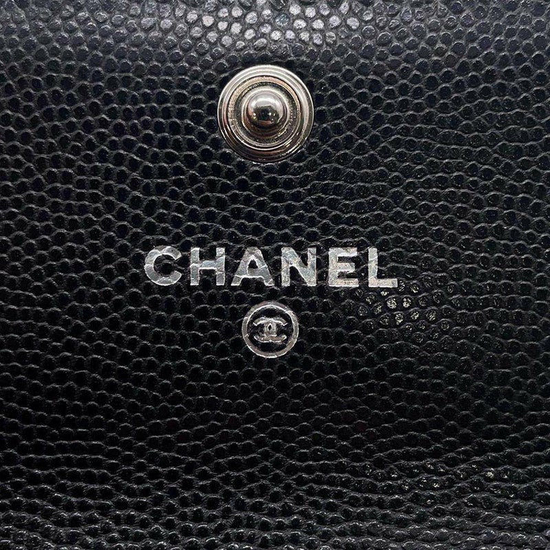 シャネル カードケース マトラッセ ココマーク キャビアスキン AP4333 CHANEL 名刺入れ 黒