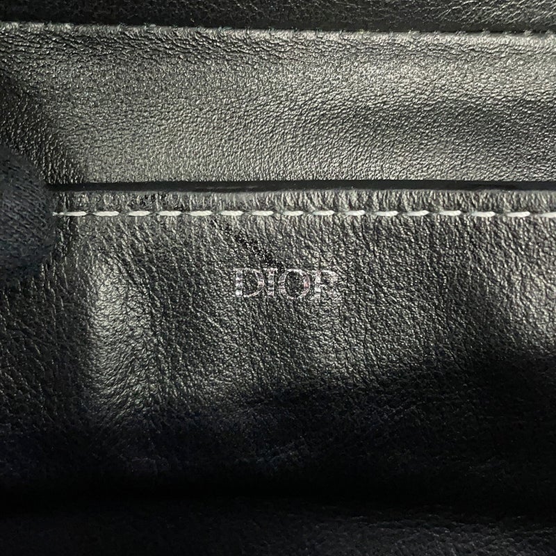 クリスチャン・ディオール クラッチバッグ KAWS コラボ サドルバッグ レザー Christian Dior 黒