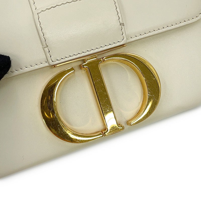 クリスチャン・ディオール ショルダーバッグ 30 モンテーニュ ボックスバッグ レザー Christian Dior 白
