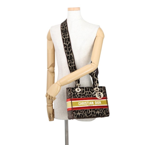クリスチャン・ディオール ハンドバッグ レディディーライト ミディアム ベルベット M0565OTGT Christian Dior 2way レオパード