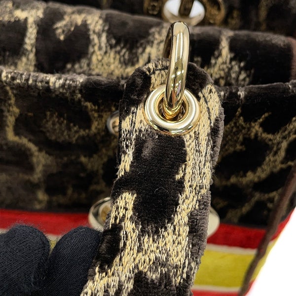 クリスチャン・ディオール ハンドバッグ レディディーライト ミディアム ベルベット M0565OTGT Christian Dior 2way レオパード