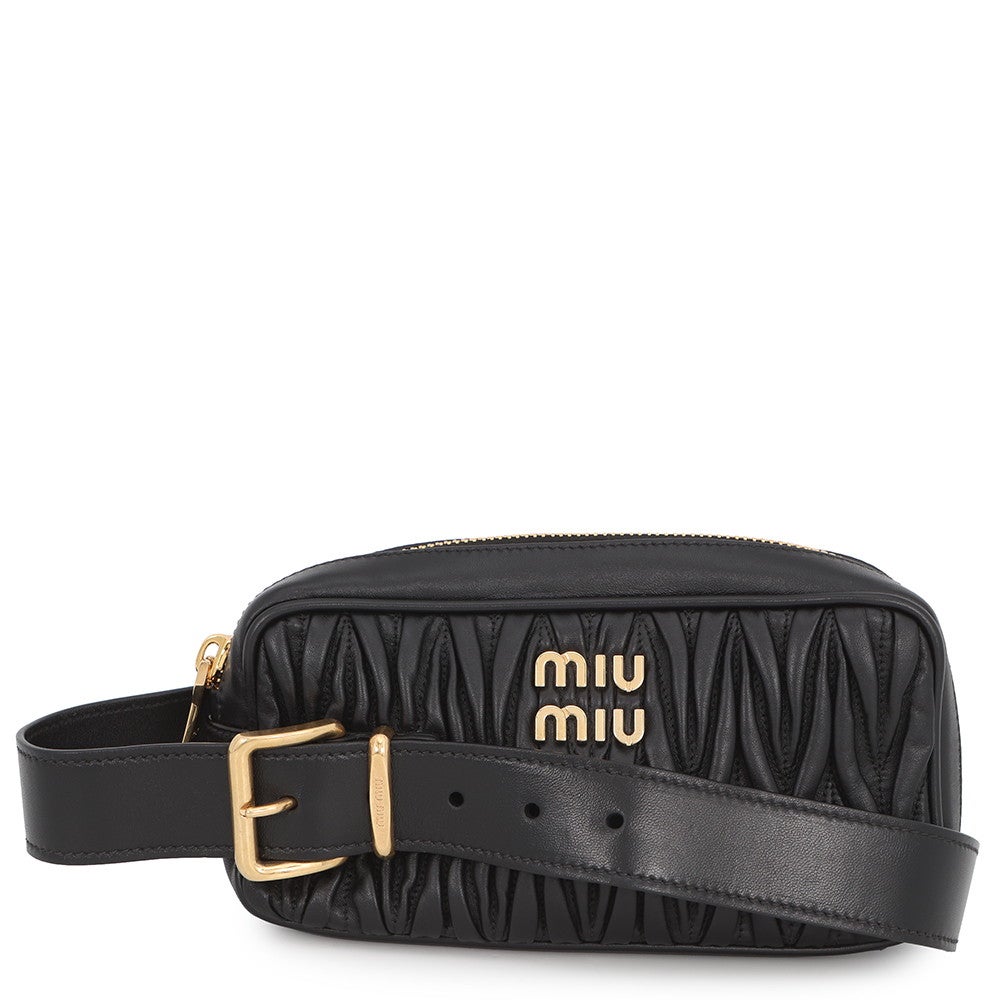 ミュウミュウ クラッチバッグ マテラッセ レザー 5BF122 Miu Miu 黒