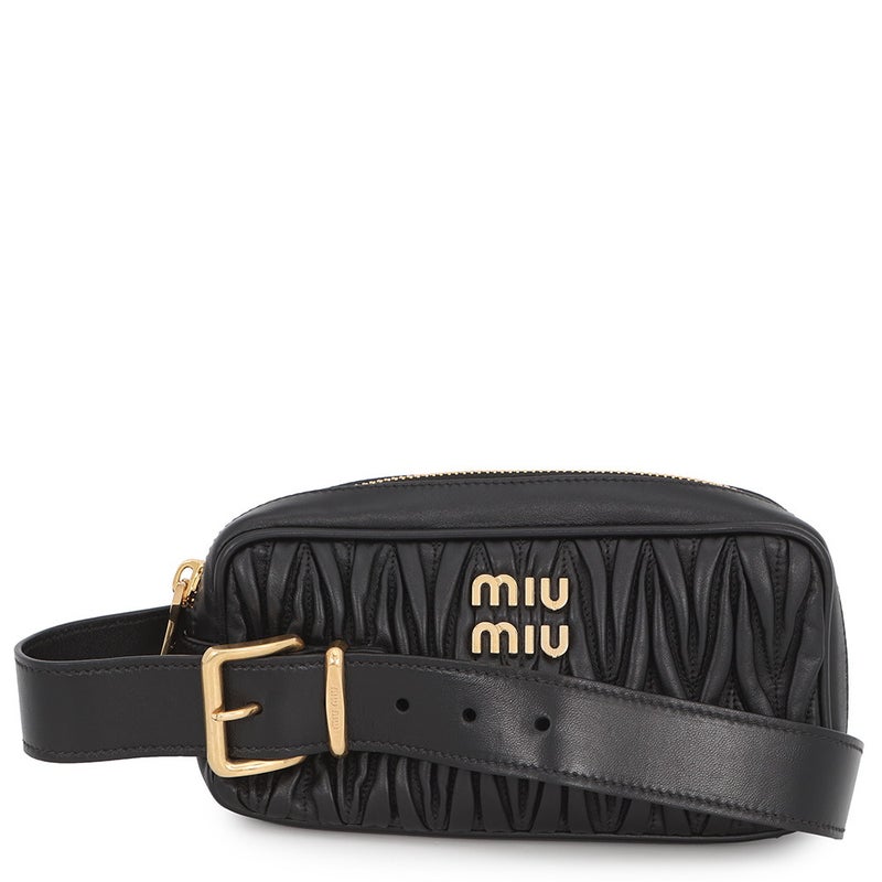 ミュウミュウ クラッチバッグ マテラッセ レザー 5BF122 Miu Miu 黒 セカンドバッグ