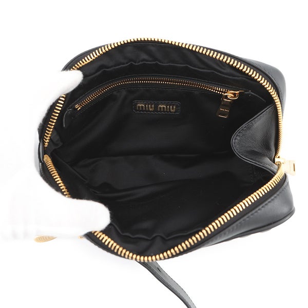 ミュウミュウ クラッチバッグ マテラッセ レザー 5BF122 Miu Miu 黒 セカンドバッグ