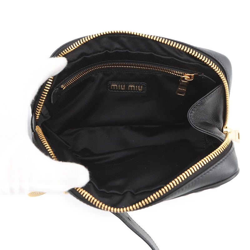ミュウミュウ クラッチバッグ マテラッセ レザー 5BF122 Miu Miu 黒 セカンドバッグ