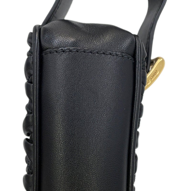 ミュウミュウ クラッチバッグ マテラッセ レザー 5BF122 Miu Miu 黒 セカンドバッグ