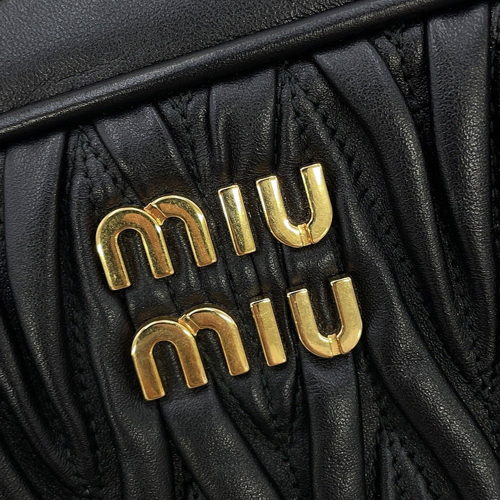 ミュウミュウ クラッチバッグ マテラッセ レザー 5BF122 Miu Miu 黒