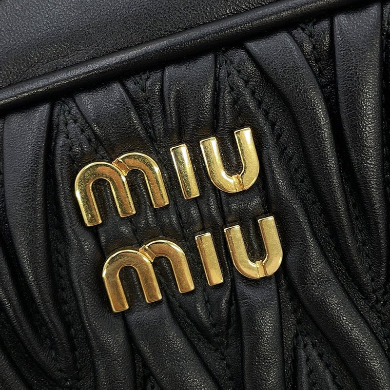 ミュウミュウ クラッチバッグ マテラッセ レザー 5BF122 Miu Miu 黒 セカンドバッグ
