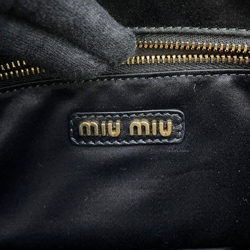 ミュウミュウ クラッチバッグ マテラッセ レザー 5BF122 Miu Miu 黒 セカンドバッグ