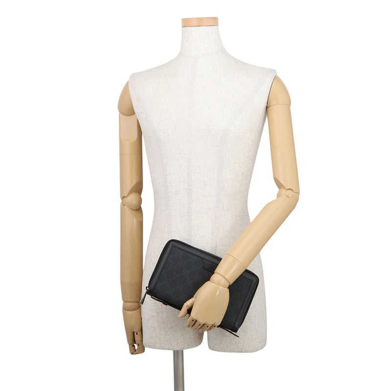グッチ クラッチバッグ GGスプリーム セカンドバッグ 395708 GUCCI 黒 財布