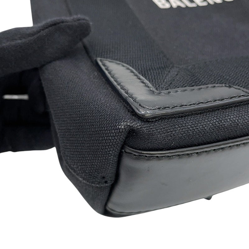 バレンシアガ ハンドバッグ ネイビーカバ XS キャンバス レザー 390346 BALENCIAGA ポーチ付 2way 黒