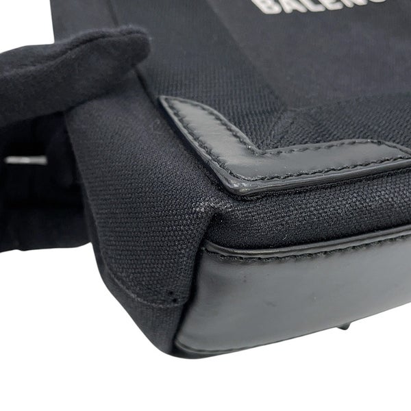バレンシアガ ハンドバッグ ネイビーカバ XS キャンバス レザー 390346 BALENCIAGA ポーチ付 2way 黒