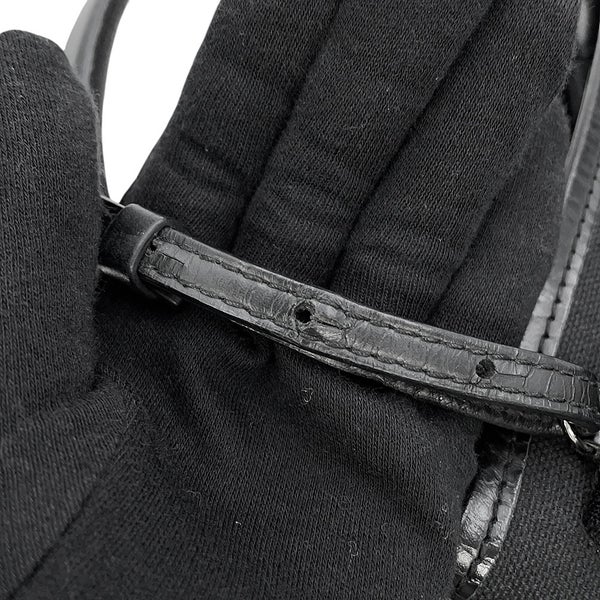 バレンシアガ ハンドバッグ ネイビーカバ XS キャンバス レザー 390346 BALENCIAGA ポーチ付 2way 黒