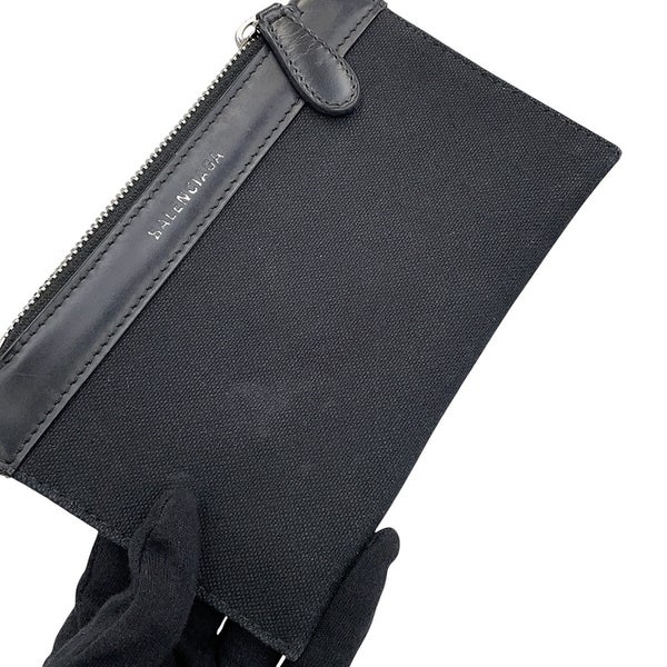 バレンシアガ ハンドバッグ ネイビーカバ XS キャンバス レザー 390346 BALENCIAGA ポーチ付 2way 黒
