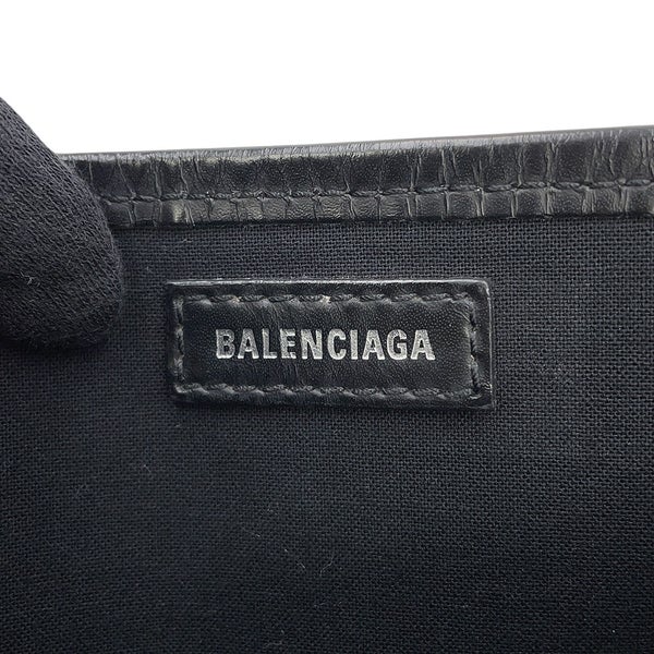 バレンシアガ ハンドバッグ ネイビーカバ XS キャンバス レザー 390346 BALENCIAGA ポーチ付 2way 黒
