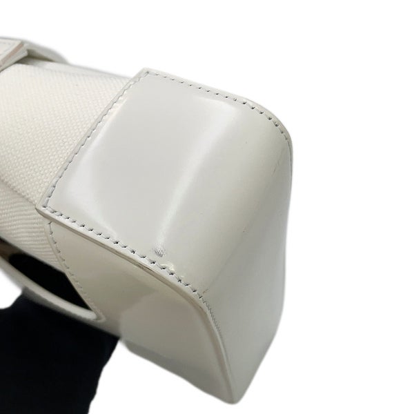 サルヴァトーレ・フェラガモ ハンドバッグ カットアウト スモール キャンバス レザー 213487 Ferragamo 白