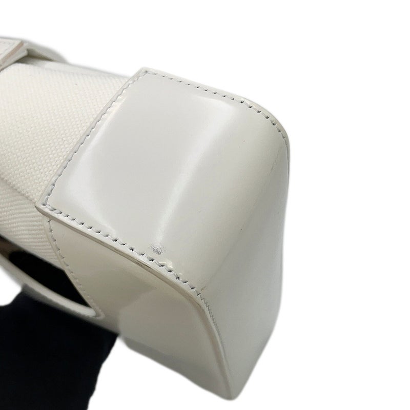 サルヴァトーレ・フェラガモ ハンドバッグ カットアウト スモール キャンバス レザー 213487 Ferragamo 白