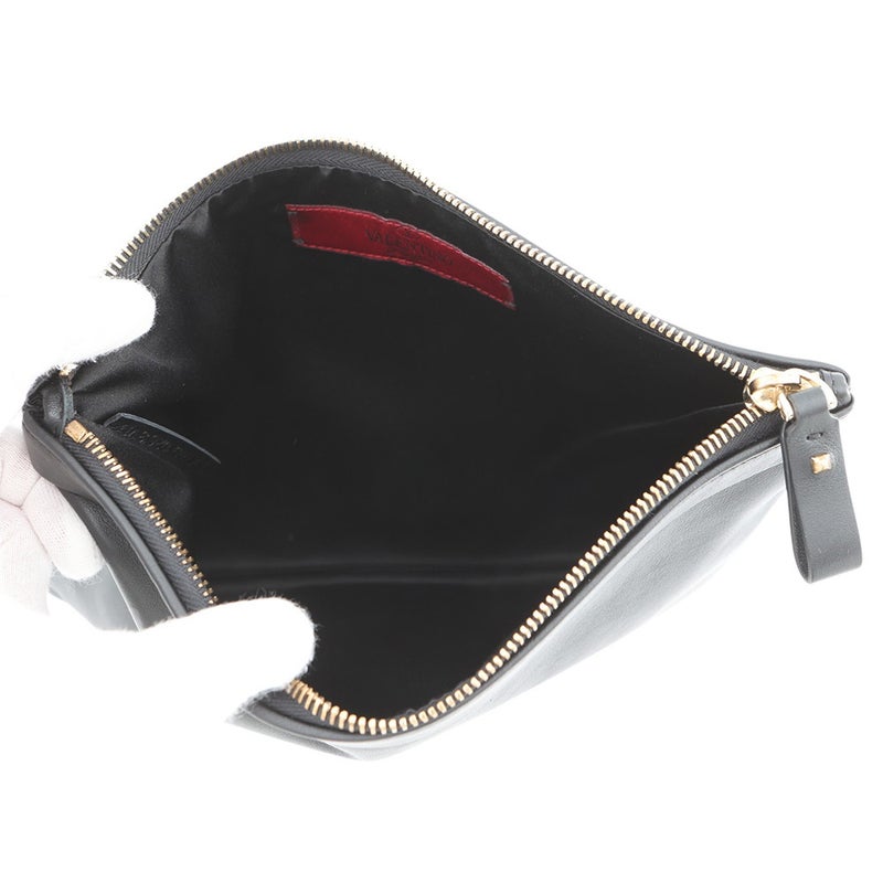 ヴァレンティノ・ガラヴァーニ クラッチバッグ ロゴ レザー IW9P0263VIT VALENTINO ポーチ 黒