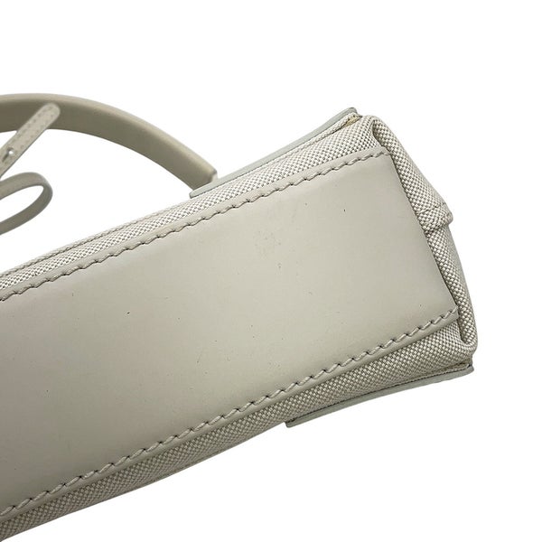 バレンシアガ ハンドバッグ ネイビーカバ XS キャンバス レザー 390346 BALENCIAGA ポーチ付 2way 白