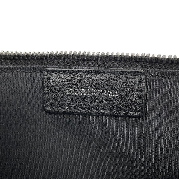 クリスチャン・ディオール クラッチバッグ ディオールオム トロッター チェック柄 PVC Christian Dior 黒