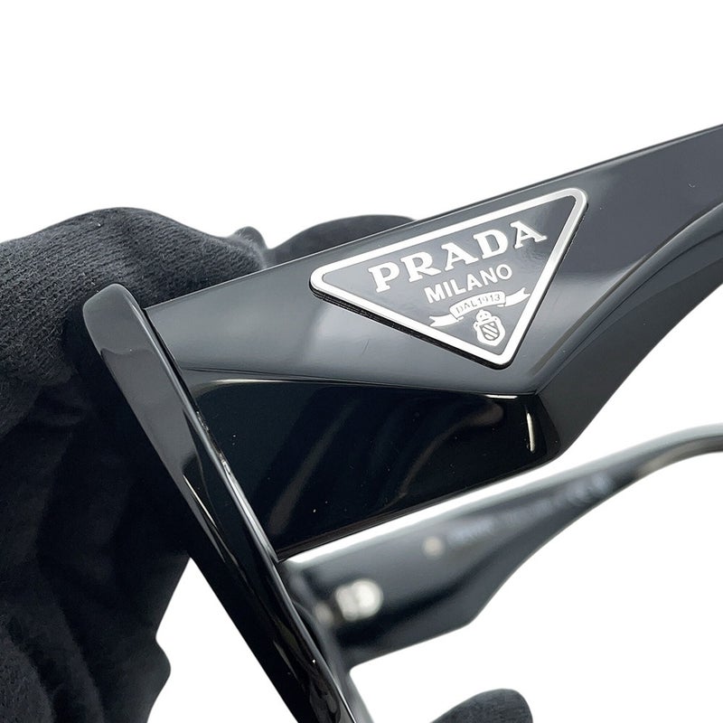 プラダ サングラス トライアングルロゴ ポリゴン型 セルフレーム SPR14Z PRADA アイウェア 黒