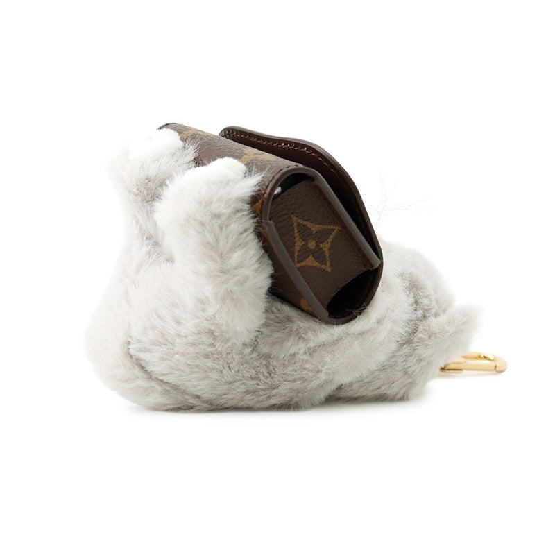 ルイヴィトン バッグチャーム モノグラム フェイクファー LV キュート キトン M03512 LOUIS VUITTON イヤホンケース