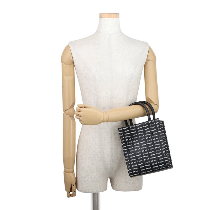セリーヌ ハンドバッグ ミニ バーティカル カバ ロゴ レザー 194372DT2 CELINE 2wayショルダーバッグ 黒 白