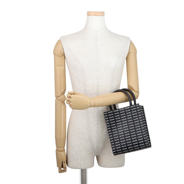 セリーヌ ハンドバッグ ミニ バーティカル カバ ロゴ レザー 194372DT2 CELINE 2wayショルダーバッグ 黒 白