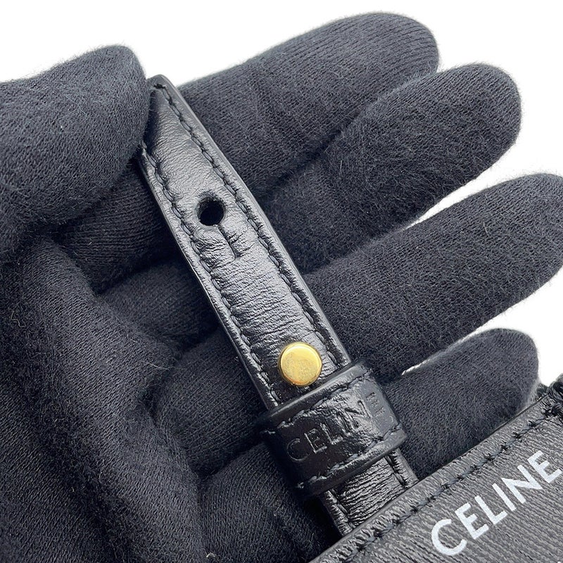 セリーヌ ハンドバッグ ミニ バーティカル カバ ロゴ レザー 194372DT2 CELINE 2wayショルダーバッグ 黒 白