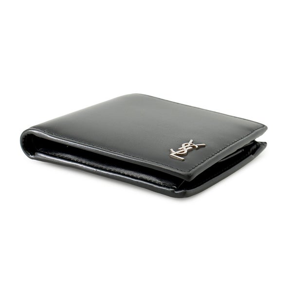 サンローランパリ 二つ折り財布 コンパクトウォレット レザー 610193 SAINT LAURENT PARIS 財布 メンズ 黒