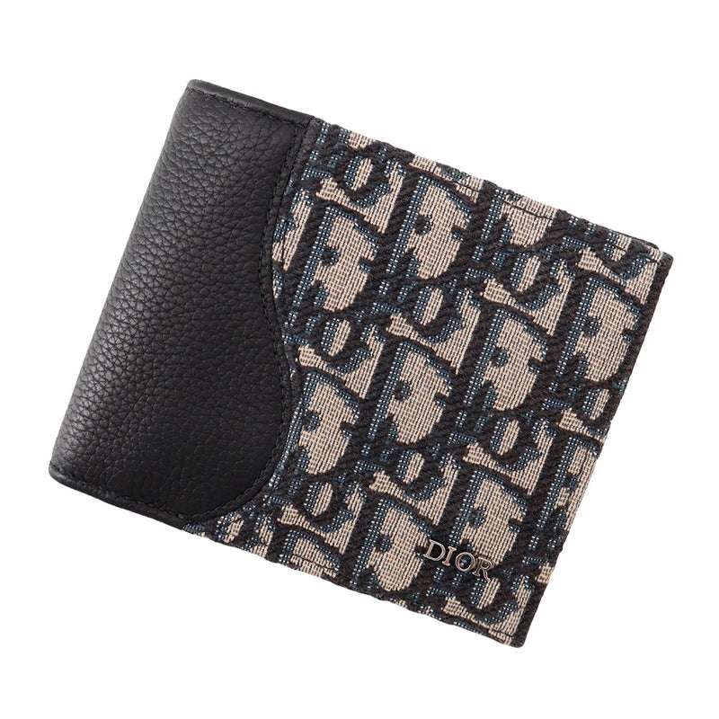 クリスチャン・ディオール 二つ折り財布 サドル ウォレット ジャカード 2ADBC306YKS Christian Dior メンズ 財布 黒