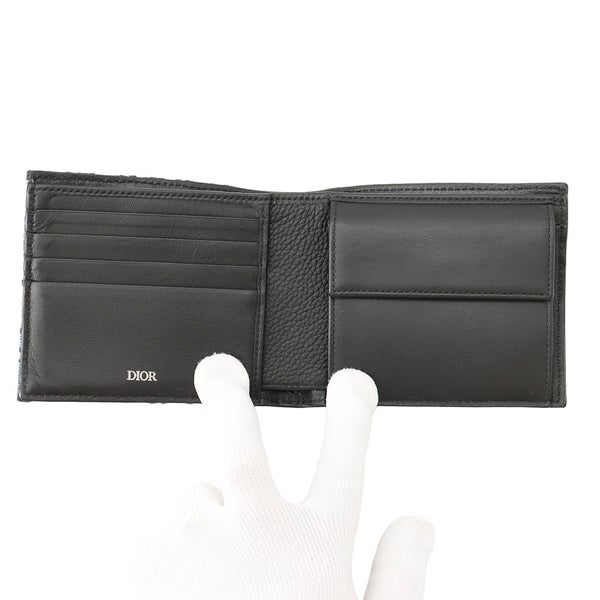 クリスチャン・ディオール 二つ折り財布 サドル ウォレット ジャカード 2ADBC306YKS Christian Dior メンズ 財布 黒