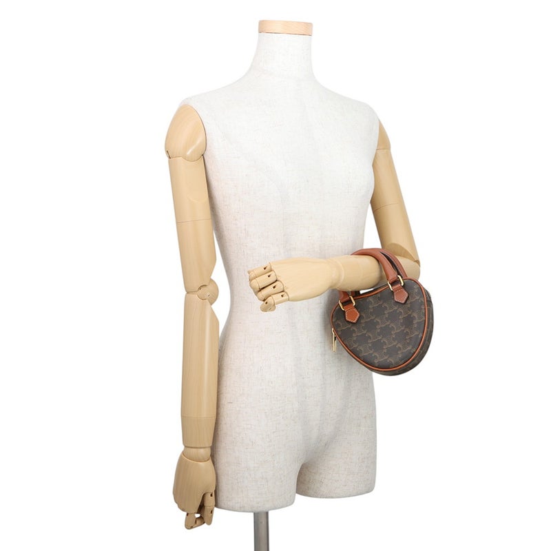 セリーヌ ハンドバッグ トリオンフ ハート PVC/レザー 198222 CELINE 2wayショルダーバッグ ブラウン