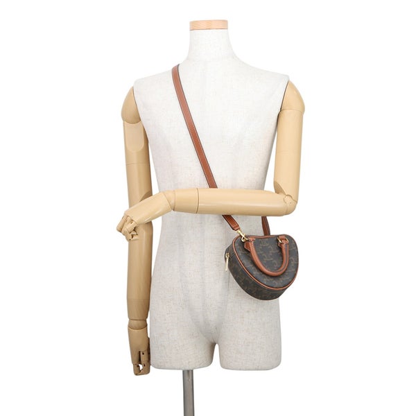 セリーヌ ハンドバッグ トリオンフ ハート PVC/レザー 198222 CELINE 2wayショルダーバッグ ブラウン