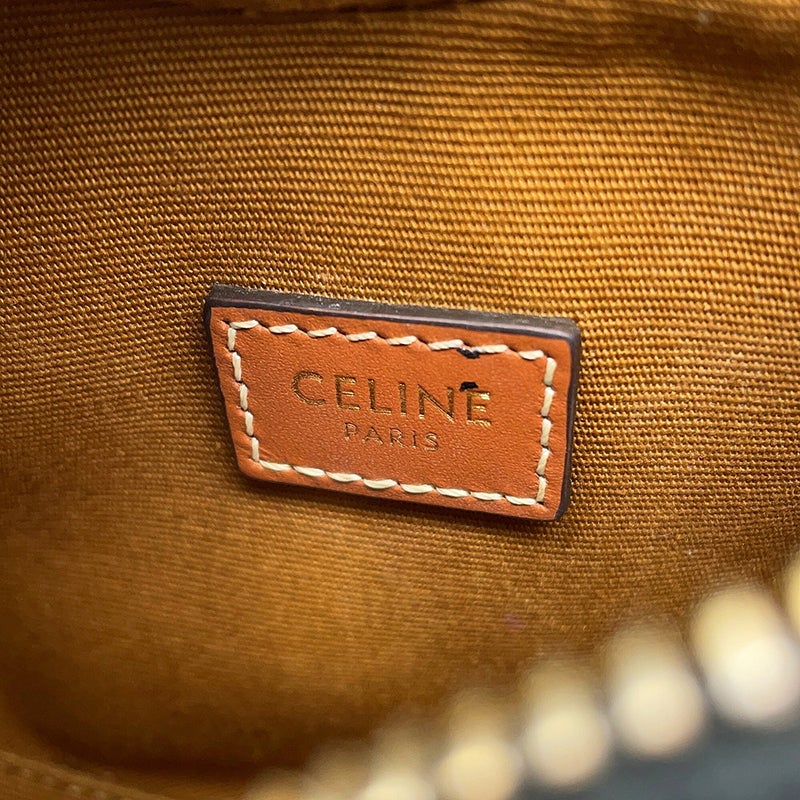 セリーヌ ハンドバッグ トリオンフ ハート PVC/レザー 198222 CELINE 2wayショルダーバッグ ブラウン